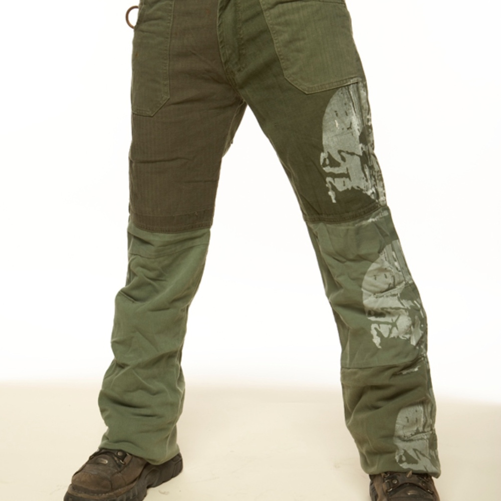 JUNKER DESIGNS MILITARY GREEN MENS SKINNY PANTS